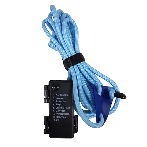 1 Stück Outdoor-Camping-Lichterkette – 3 m/5 m/10 m, IP66 wasserdicht, winddichtes Zeltdachseil mit 8 Beleuchtungsmodi, langlebigem Design und wasserdichtem AA-Batteriefach Image