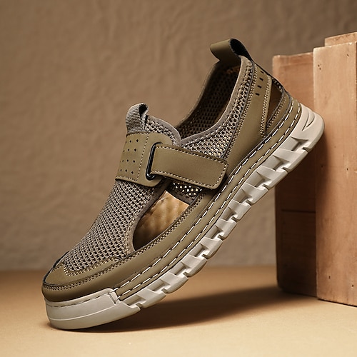 Herrensandalen weiße Mesh-Sport-Sandalen mit Klettverschluss und gepolsterter Sohle für Outdoor-Aktivitäten und Wassersport Image