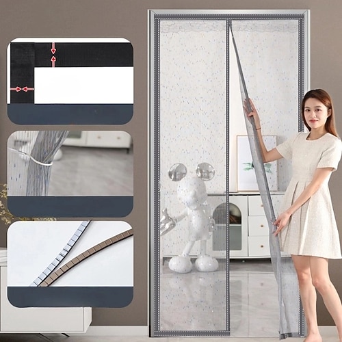 Magnetische Fliegengittertür tragbar Netzscreen-Tür Fliegen- oder Insektenscreen magnetisch Durchgang für Schiebetür Garage Patio Küche Wohnzimmer Fensterraum Schlafzimmer Bar Haustier und Kind Image