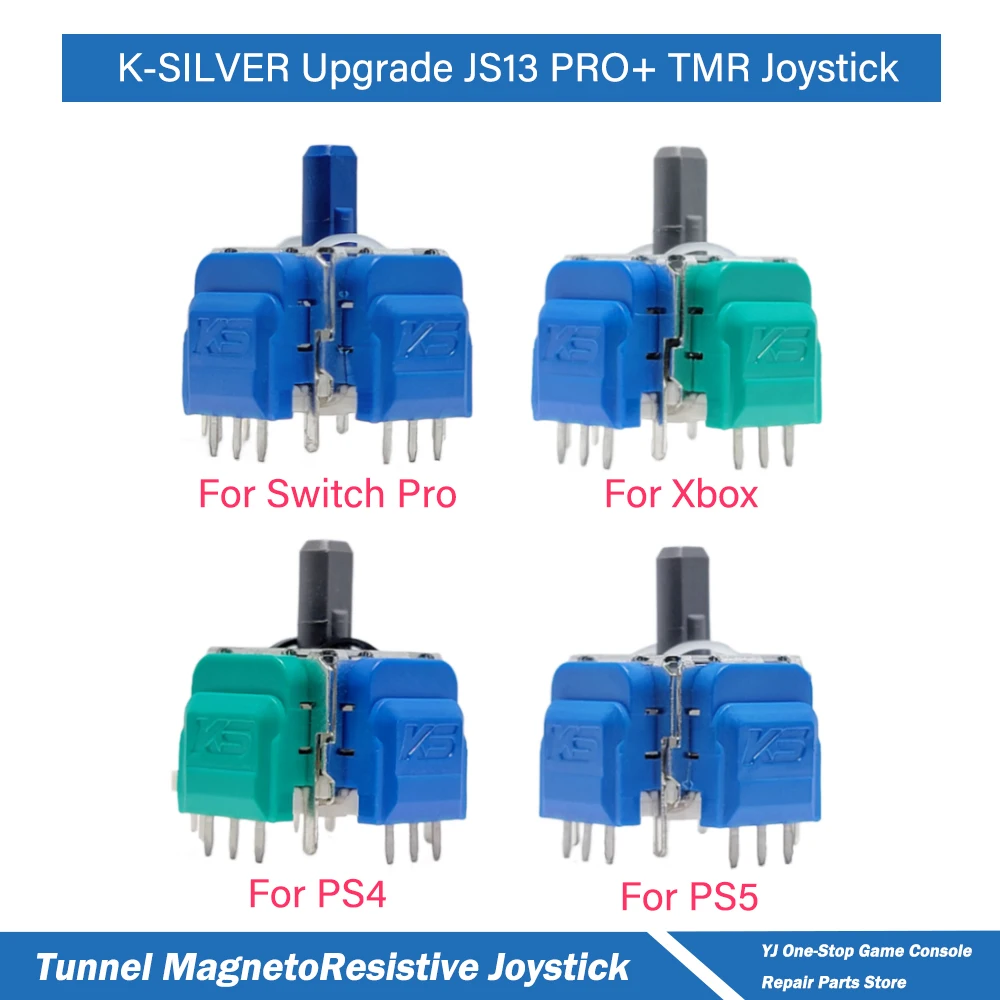 2/10 pièces K-SILVER JS13 PRO+ TMR Joystick électromagnétique anti-drift 3D analogique pour PS5 PS4 Xbox Switch Pro TMR Joystick