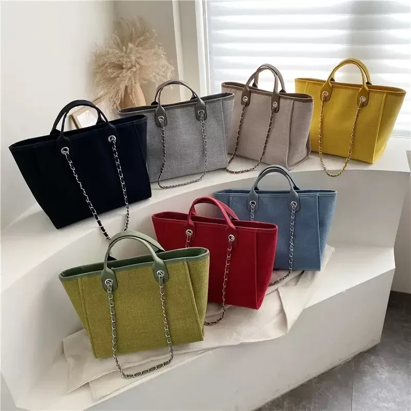Mode maquillage concepteur grandes femmes 2025 nouvelle mode coréenne décontracté grande capacité épaule bandoulière chaîne sac fourre-tout
