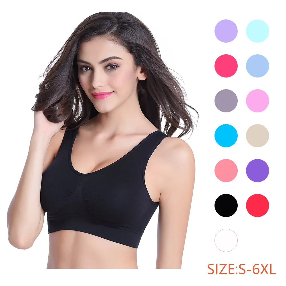 S-4XL femmes Sport soutien-gorge Fitness Yoga course gilet sous-vêtements 7 couleurs rembourré culture hauts sous-vêtements sans fil-jante femme haut de sport soutiens-gorge