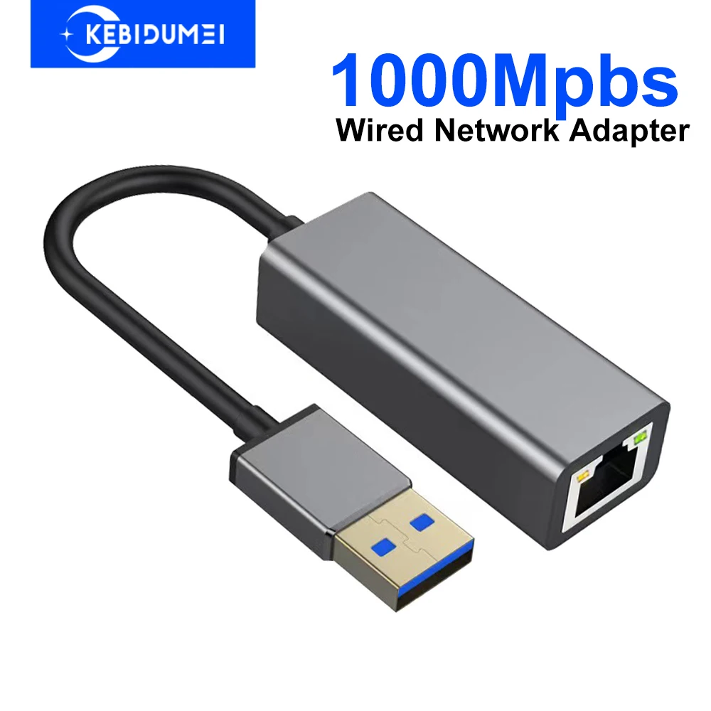 Adattatore per scheda di rete cablata USB 3.0 da 100/1000Mbps Convertitore da USB/tipo C a RJ45 Adattatore Gigabit Ethernet in alluminio per PC portatile