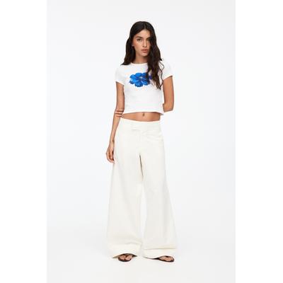 Wide-Leg Trousers With Crossover Waistband