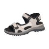Trekkingsandale WALDLÄUFER "H-Sora", Damen, Gr. 7,5 (41), grau (hellgrau, schwarz), Nubukleder, Textil, sportlich, Schuhe, Outdoorschuh, Sommerschuh, Keilabsatz, in bequemer Schuhweite H