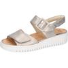 Plateausandale WALDLÄUFER "H-WILLOW", Damen, Gr. 4, gold (goldfarben), Nappaleder, metallic, Basic, Schuhe, Sommerschuh, Klettschuh, Bequemschuh mit Korkfußbett, H-Weite