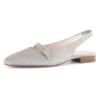 Slingpumps GABOR, Damen, Gr. 37, beige (hellbeige), Ziegenveloursleder, unifarben, elegant, Schuhe, Blockabsatz, Abendschuh, Businessschuh, elastisches Fersenriemchen