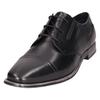 Schnürschuh BUGATTI, Herren, Gr. 45, schwarz, Leder, elegant, Schuhe, Blockabsatz, Abendschuh, Festtagsschuh mit Stretcheinsätzen