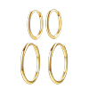 Hey Happiness Slim Creolen-Set 2-teilig 925 Sterlingsilber – Schmale Hoops Gold 2 pair Damen