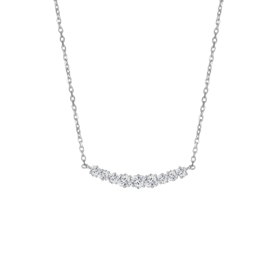 Hey Happiness Tennis-Halskette Herz-Edelsteine 925 Sterlingsilber Silber Damen Image