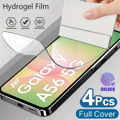 TEMU 4pcs Hd Hydrogel Film For A16 A26 A36 A56 Full Coverage Transparent Flexible Screen Protector Film For Galaxy A16 A26 A36 A56 A15 A25 A35 A55 No Glass Image
