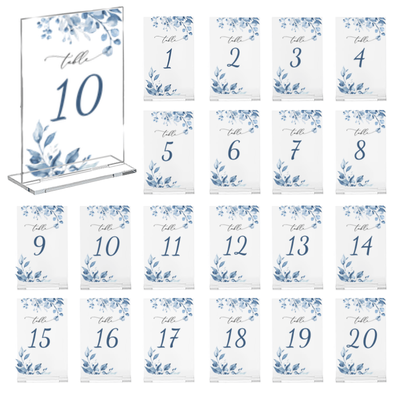 TEMU [2d Flat] 20pcs Elegant Acrylic Wedding Table Numbers 1 With Design - Transparent, Weddings, Birthdays, Or Formal Events, Formal Event Decor | Floral Table Decor | Durable Acrylic Image