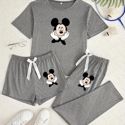 TEMU Three-piece Cute Mouse Print Pajama Set Image