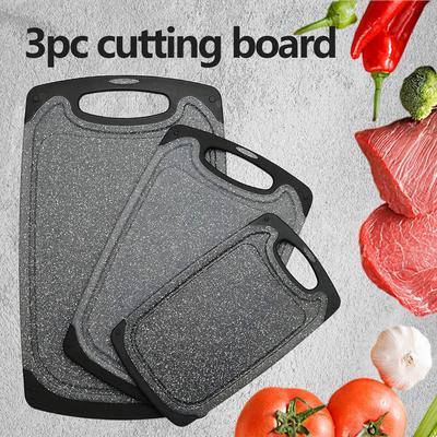 TEMU 3pcs Kitchen Cutting Board Set - Plastic, Food-safe For Meat & Vegetables, Essential Cooking Accessories Image