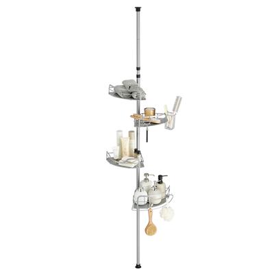 TEMU Shower Shelf, Bathroom Shelf, No-drill Shower Rack, 80-323 Cm Total Height, 4-tier Adjustable Shelf For Bathroom Image