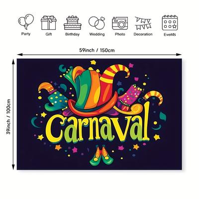 TEMU 1pc 2d Flat Printing Halloween Decoration Background Cloth Holiday Happy Party Banner Is The Best Home Decoration, Beach Party Courtyard Celebration . Image