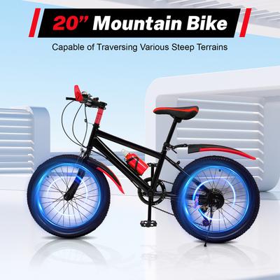 TEMU 20 Inch Mountain Bike, Reliable Dual Brakes, A Compass Bell On Of This Bike, Which Combines And Bell, Load Capacity Of 85kg, Suitable For , Mountains, And Other Road Image