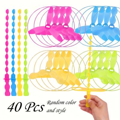 TEMU 40pcs Random Color And Style Bamboo Dragonflys: Vibrant Colors, Outdoor , Made Of Plastic, Ideal For Christmas, New Year Celebrations, Birthday Parties, And Gift Bags, Party Favors Image