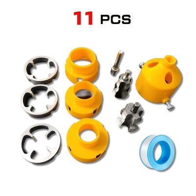 TEMU 11pcs Steel Pipe Thread Tool Set, Tube Threading Kit With 3 Dies External+internal Electric Drill Pvc Thread Making Tools-plastic Pipe Threading Die Kits For Water Pipes Image