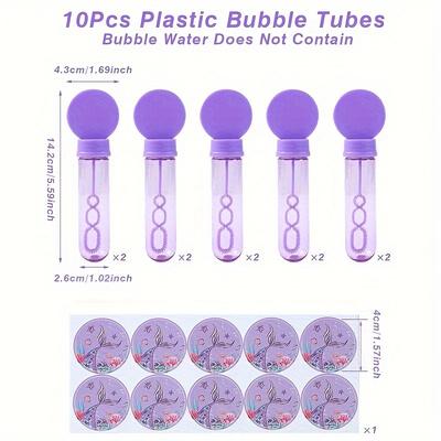 TEMU 10pcs Purple Tubes With Floral Stickers - Ideal For Birthday, Shower, Wedding, And Themed Party Decorations, Mermaid Party Decorations Image