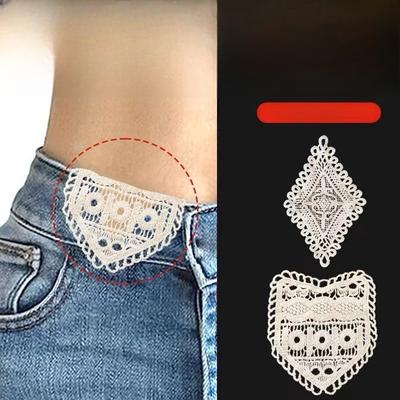 TEMU 1/2pcs Jeans Waist Expander, Handstitched Aesthetic Extension Piece, Suitable For Jeans Image