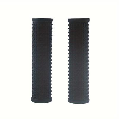 TEMU 2pcs Anti-slip Shock-absorbing Bike Handlebar Grips - Durable Silicone With Textured Tread Pattern For , Black For Mountain & Road Bikes - Mtb/road Bike Accessories Image