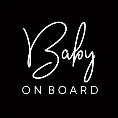 TEMU Vinyl ' On Board' Decal Sticker For Cars, Laptops, Trucks & Walls - Durable, Weather-resistant, High-visibility Sign In Black With White Text, Adhesive Magnet Option , Car Decals And Stickers Image