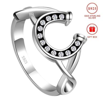TEMU Elegant 925 Sterling -shoe Ring With Cubic Zirconia - Classic Vintage Style, & Gift Box Included, All Versatile, Everyday Ring|vintageinspired Design|durable Image