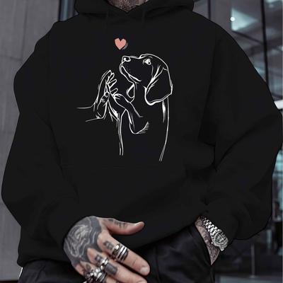 TEMU A Cozy Autumn And Winter Plush Sweater For Men, Featuring A Free Hoodie Design, . This Printed Top Makes A Great Gift For Men. Image