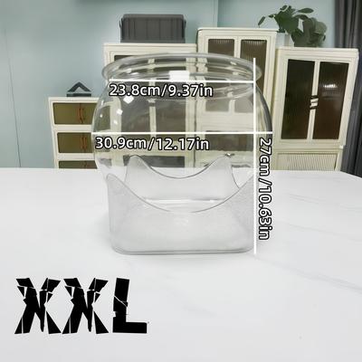 TEMU Large Transparent Fish Tank With Anti-fall Design | Turtles & Goldfish | Hydroponic For Home Decor, Home Aquarium Setup|modern Fish Tank| Tank Image