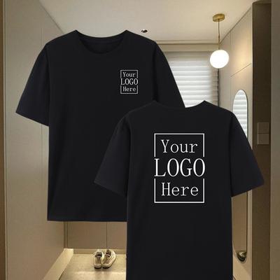 TEMU Custom Men's Fashion T-shirt - Personalized , Vintage Embroidered Print, 200g Polyester, Style, Machine Washable - Perfect Gift Apparel Image