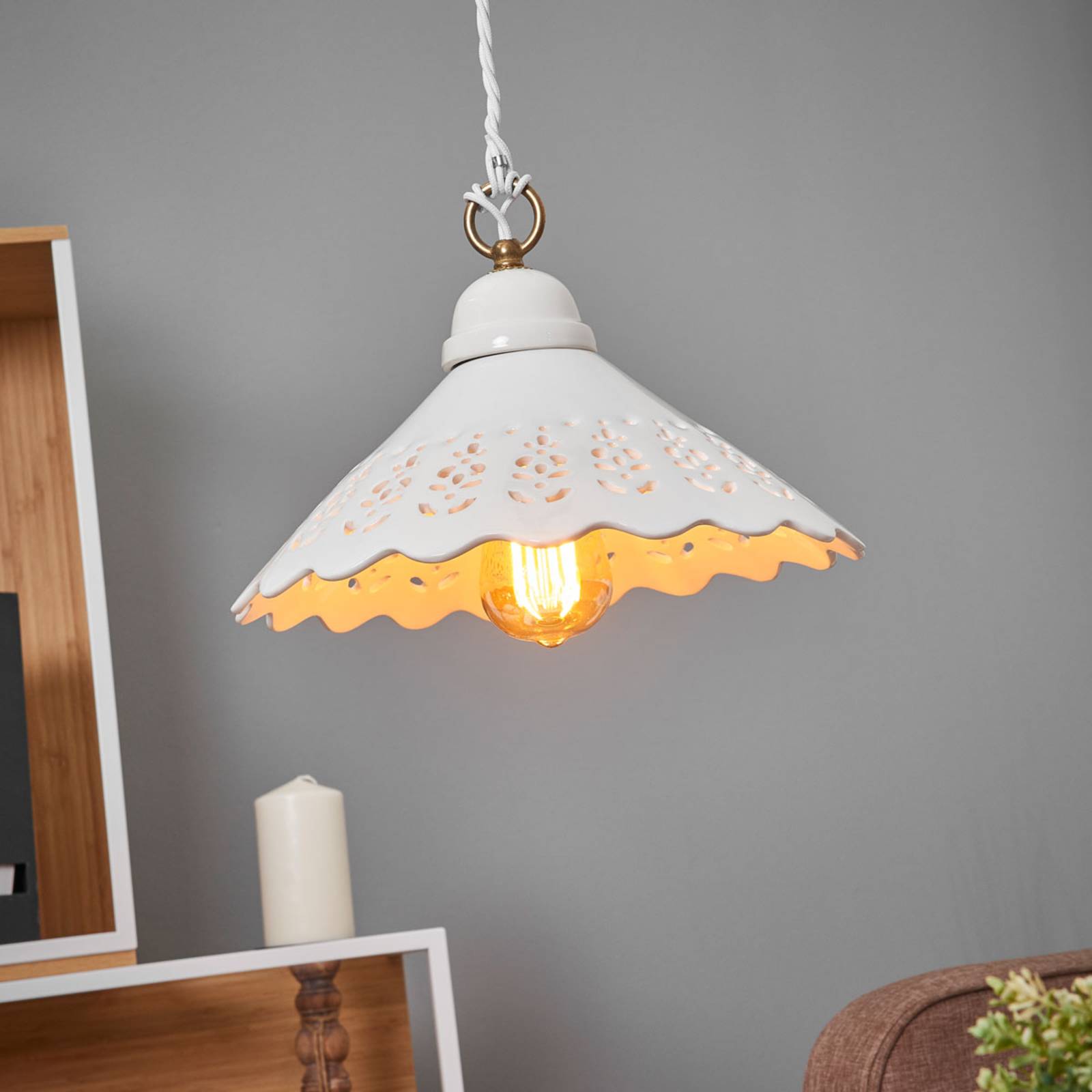 Ceramiche Suspension Pizzo, à 1 lampe, 30 cm