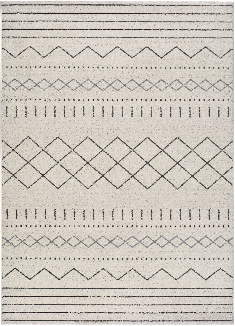 Tappeto etnico bianco/nero 140x200 cm