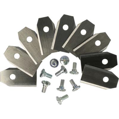 9x Ersatz-Messer kompatibel mit Powerworks P10, P7, P5, P3, P15 Rasenmäher - Ersatzklinge Silber, Image