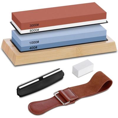 Schleifstein-Set 400/1000 3000/8000, professioneller doppelseitiger Messerschleifstein, mit