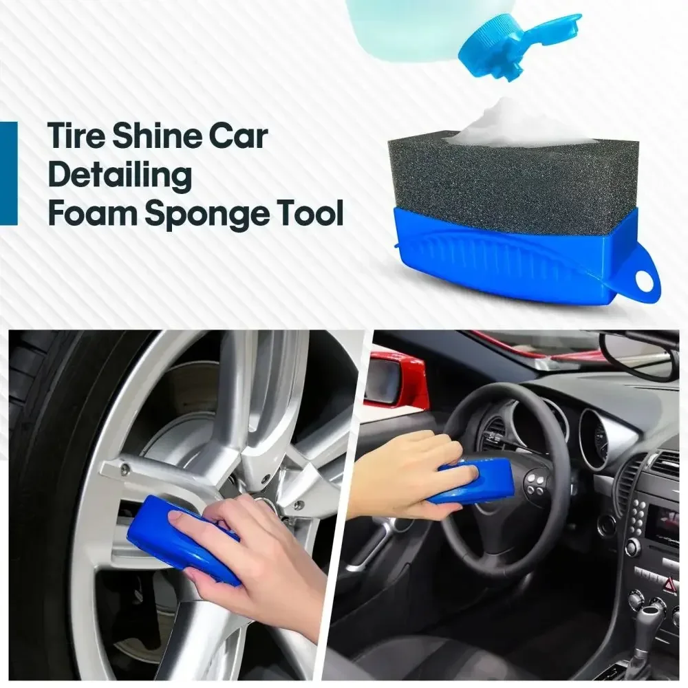 Auto Rad Polieren Wachsen Schwamm Pinsel ABS Auto Reifen Waschen Reinigung Pinsel Kontur Detaillierung Dressing Applikator Pad Image
