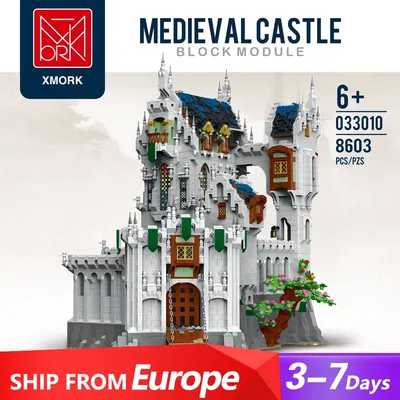 8603PCS MOC Super Riesige Mittelalterliche Burg Bausteine Kit Street View Architektur Modulare Image