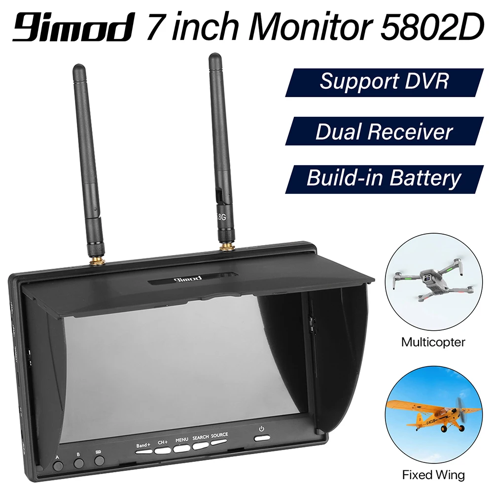 9IMOD LCD5802D FPV-Monitor mit DVR 5,8 G 40 CH 7-Zoll-LCD-Bildschirmmonitor 800 x 480 Image
