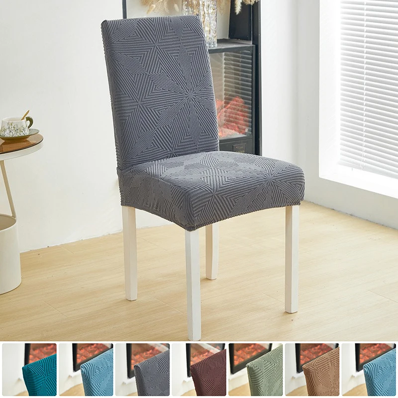 1/2 Stück Jacquard-Esszimmerstuhlbezüge, elastisch, Spandex, Küchenstuhl-Schonbezüge, einfarbig, Sitzbezug für Hochzeitsbankett, Zuhause