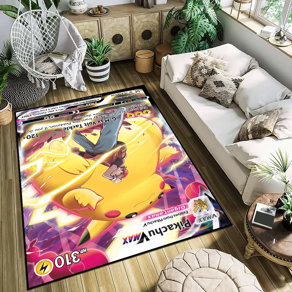 kleiner Teppich, rutschfest, für Küche, Schlafzimmer, handgefertigt, getuftete Karte, niedlicher Spielteppich, Wohnzimmer, P-P-PokemonS, Eingang, Cartoon-Dekoration