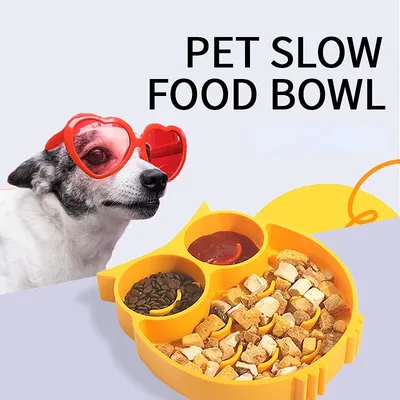 Slow-Food-Schüssel für Katzen und Hunde, Slow-Food-Schüssel für Hunde, Slow-Food-Matte, umkippsichere Nackenschutzplatte