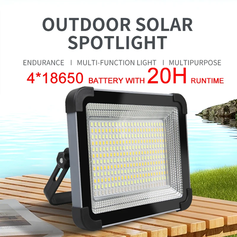 288LED leistungsstarke Campinglampe – tragbare Arbeitslaterne mit Haken, solarbetriebenes wiederaufladbares Notlicht für Outdoor-Zelt-Nachtmarkt
