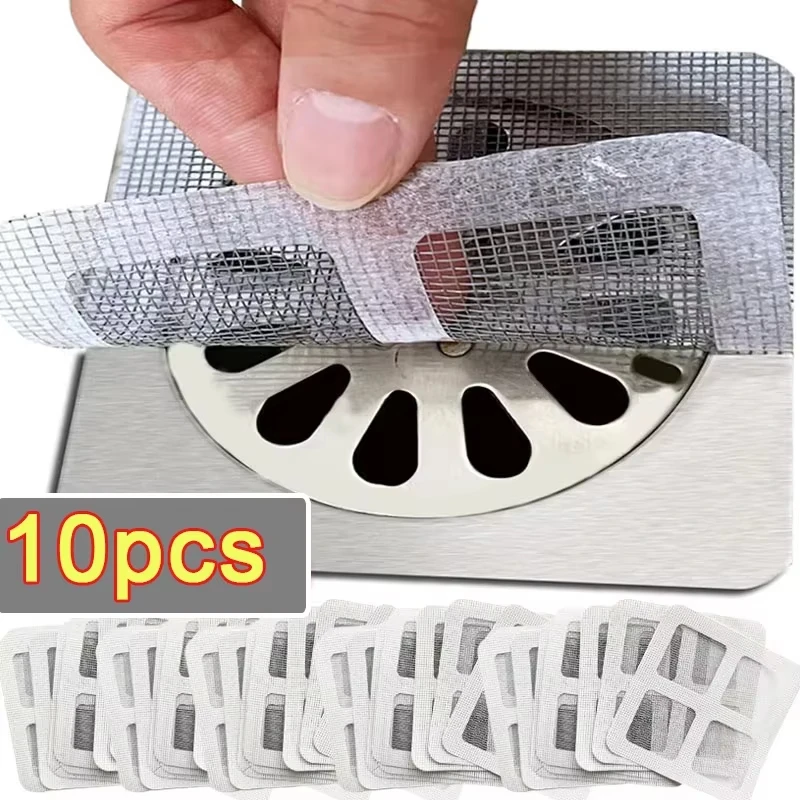 10pcs Disposable Shower Drain Hair Catcher Mesh Shower Drain Covers Floor Sink Strainer Filter Hair Stopper For Bathroom Kitchen Image