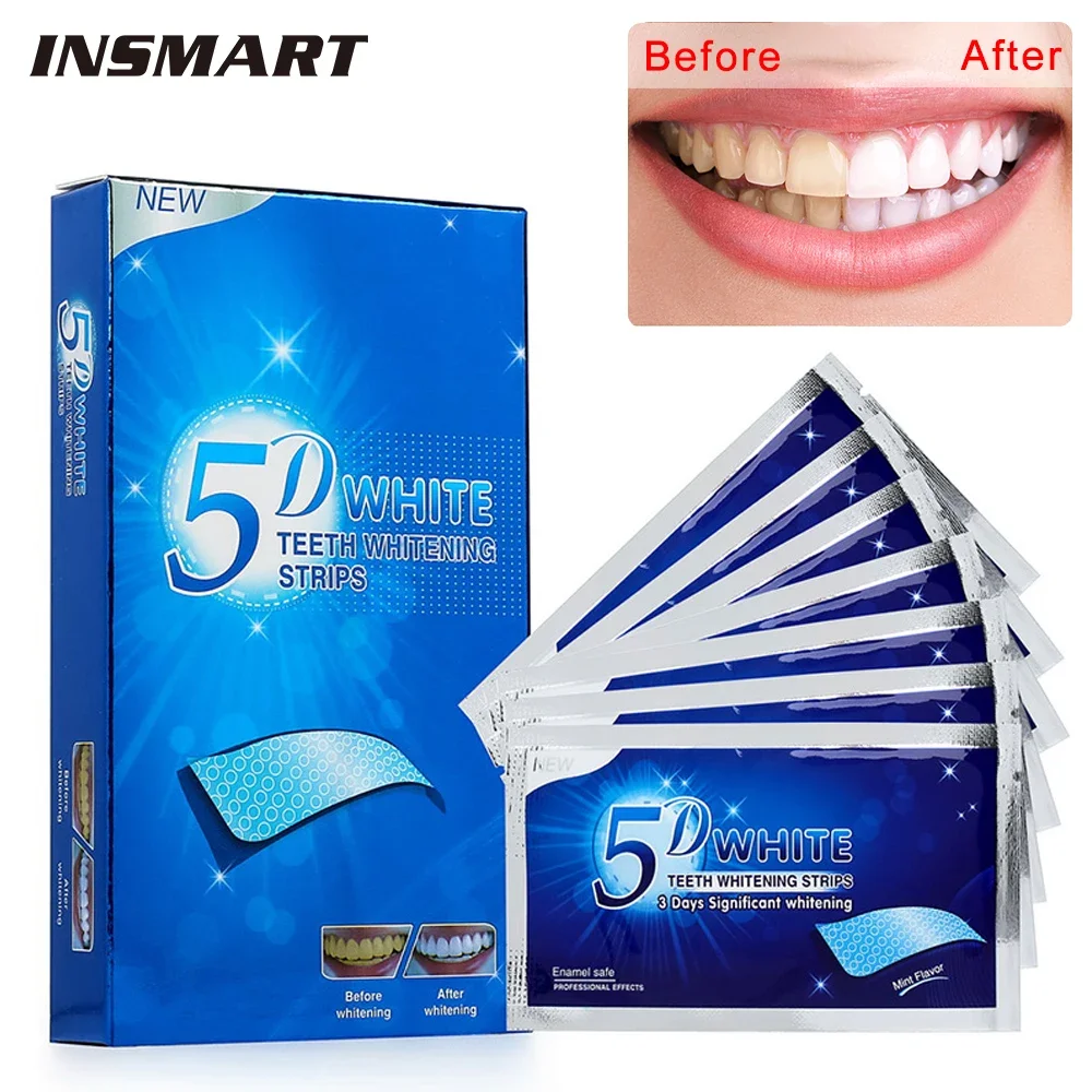 9D/5D/3D Gel Zahnaufhellungsstreifen Weißer Zahn Dental Kit Mundhygiene Pflegestreifen Veneers Zahnarzt Bleaching Gel für falsche Zähne Image