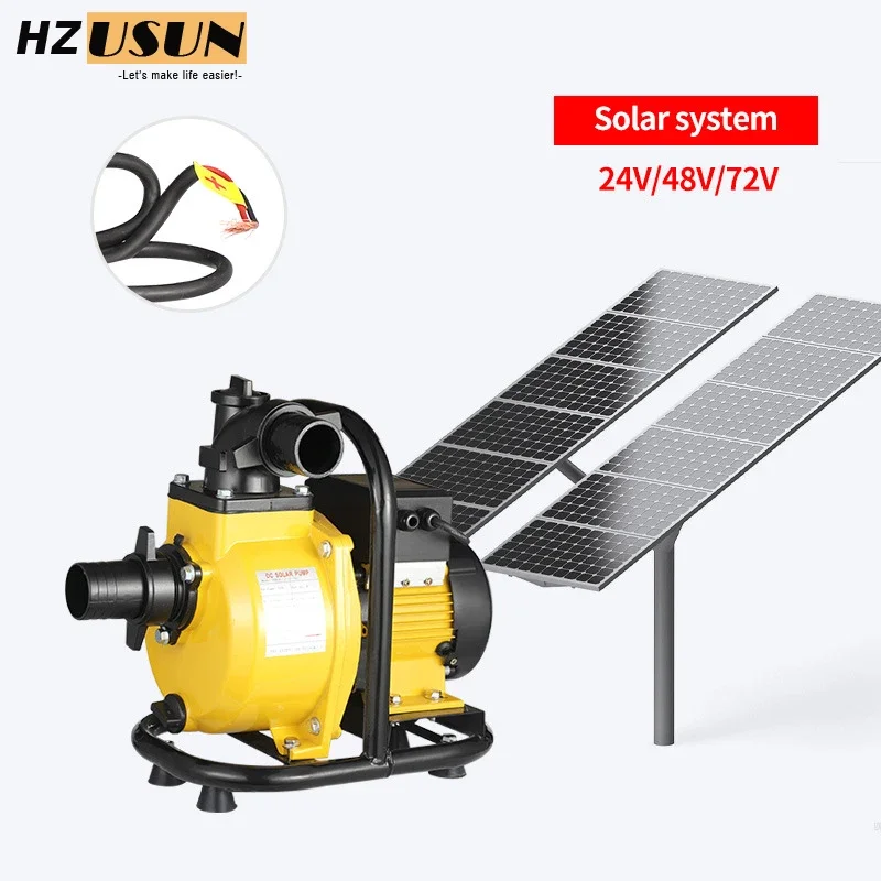 1 PS DC bürstenlose oberirdische Solar-Wasser-Druckerhöhungspumpe, selbstansaugende Fluss-Ram-Dam-Bewässerungsoberfläche, Kreiselpumpe Image