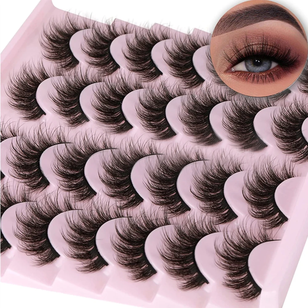 14 Paar 3D-Nerzwimpern, künstliche Nerz-flauschige Wimpern, weich, voll dick, dünne Wimpern, dramatische falsche Wimpern, Make-up Image
