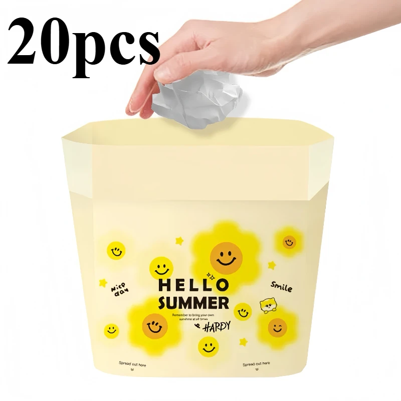 20/40PCS Auto Montiert Müll Taschen Tragbare doppelseitiges Klebeband Selbst Stehenden Student Schreibtisch Büro Schreibtisch Klebstoff müll Tasche