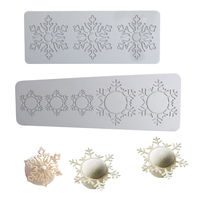 Schneeflocke Weihnachtsbaum Design Zucker Handwerk Schokolade Chips Formen Weihnachtsdekoration Silikon Spitze Matte Kuchen Backformen Image