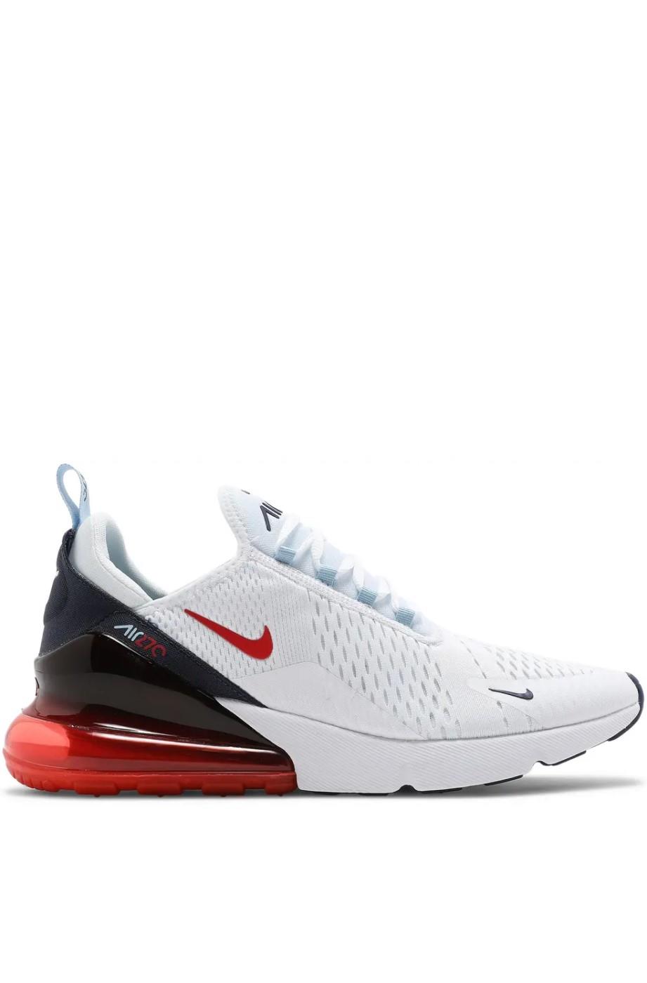 Nike Air Max 270 Turnschuhe, Weiß/Chile Rot-Midnight Navy Image