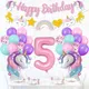 Palloncini unicorno arcobaleno Set di striscioni di buon compleanno 1a-9a decorazione per festa di compleanno unicorno Forniture per feste di compleanno per ragazze per bambini